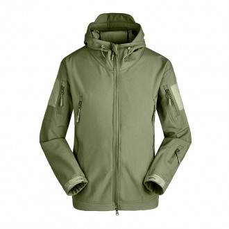 Тактическая куртка Soft Shell Lesko A001 Green L спецформа военная мужская. Запорожье. фото 1 Тактическая куртка Soft Shell Lesko A001 Green L спецформа военная мужская. Запорожье. фото 1