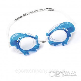 Технические характеристики товара "Детские очки для плавания "Бегемот" Bestway 2. . фото 1