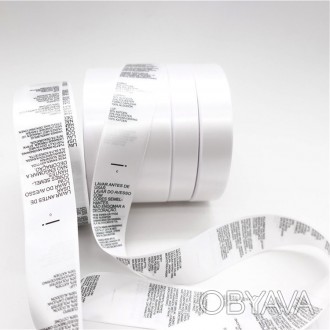 Атласна стрічка для принтера, стрічка сатин для друку, біла 200 метрів
Текстильн. . фото 1