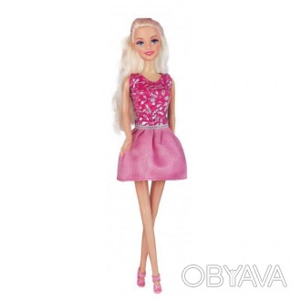 Кукла Ася А-стиль Блондинка в розовом платье обута в босоножки на каблучках.
Хар. . фото 1
