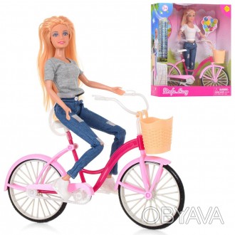 Кукла DEFA 8361-BF 28см, велосипед 27см, 2 вида, в кор-ке, 27-32,5-10см. . фото 1