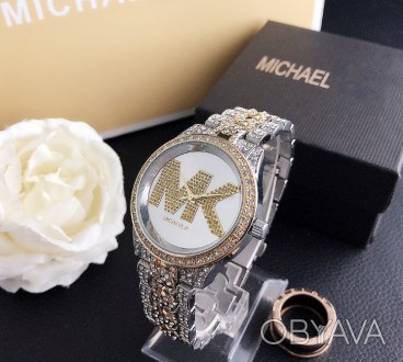 
Женские часы Michael Kors качественные . Брендовые наручные часы с камнями золо. . фото 1