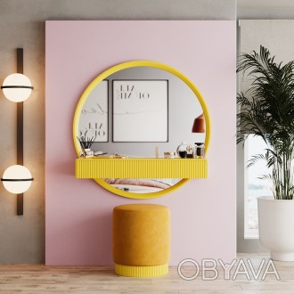 
Подвесной туалетный столик с большим зеркалом выполнен из МДФ, в декоративных и. . фото 1