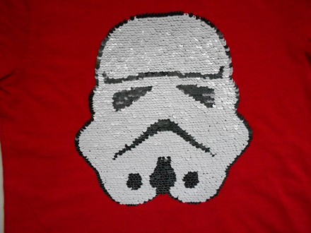 Красная футболка Штурмовик Звездные войны  принт –  пайетки перевертыши  S. . фото 5