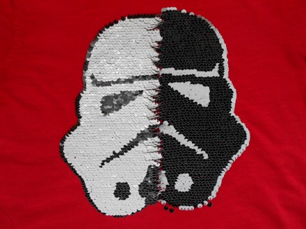 Красная футболка Штурмовик Звездные войны  принт –  пайетки перевертыши  S. . фото 4