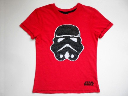 Красная футболка Штурмовик Звездные войны  принт –  пайетки перевертыши  S. . фото 2
