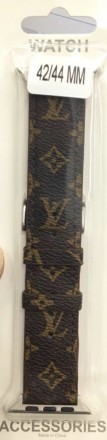 Брендовый Ремешок луи веттон Louis Vuitton для Apple Watch 38/44 brown эко-кожа . . фото 7