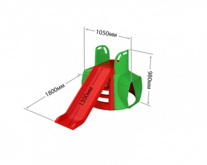 Детская горка с тоннелем Долони зелено-красная 01470/11 
Детская пластиковая гор. . фото 4