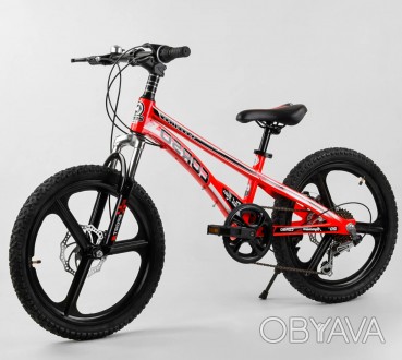 Детский спортивный велосипед, 20 дюймовые колеса, литые диски, 7 скоростей, Cors. . фото 1