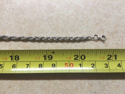 Длина цепочки 53 см,толщина в самом широком месте 0,5 см. Родированное серебро 9. . фото 4