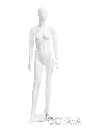 DOLL-03 Манекен женский безликий, белый глянец реалистично продемонстрирует одеж. . фото 1