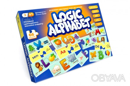 
Пазли-асоціації, що розвивають "Logic Alphabet" англ/укр G-LoA-01-04U DANKO Дет. . фото 1