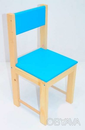 Детский стульчик "ИГРУША" голубой Стул детский со спинкой изготовлен из натураль. . фото 1