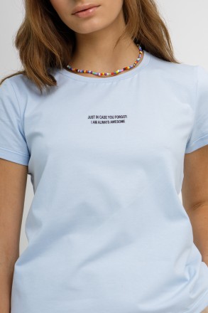 Женская футболка Stimma Гейблия. Базовая модель. Прямой фасон. Круглый вырез гор. . фото 2