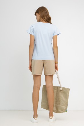 Женская футболка Stimma Гейблия. Базовая модель. Прямой фасон. Круглый вырез гор. . фото 5