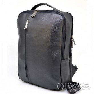 Міський рюкзак з натуральної шкіри, чорний флотар, для чоловіків FA-7280-3md, ві. . фото 1