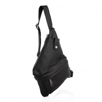 Мужская сумка слинг, рюкзак через плечо FA-6501-4lx, бренд TARWA в черной коже ф. . фото 4