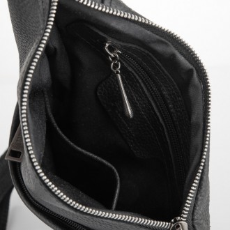 Мужская сумка слинг, рюкзак через плечо FA-6501-4lx, бренд TARWA в черной коже ф. . фото 6