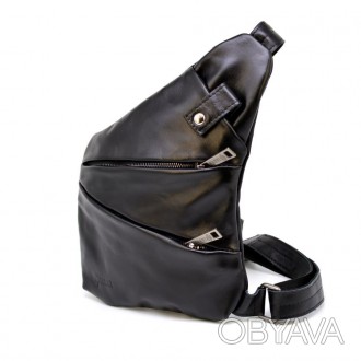 Мужская сумка через плечо GA-6402-3md черная бренд TARWA, кросс боди из натураль. . фото 1