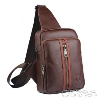 Небольшой, стильный, мужской рюкзак с регулируемой моношлейкой на одно плечо, из. . фото 1