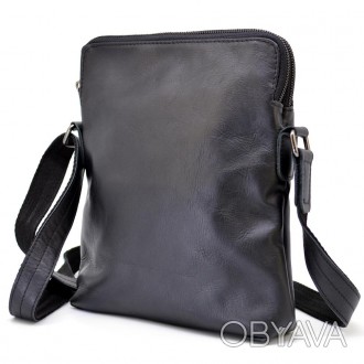Вместительная стильная модель мужской сумки через плечо из классной кожи "наппа". . фото 1
