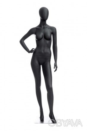 KATE-01 Манекен женский безликий, черный МАТ реалистично продемонстрирует одежду. . фото 1