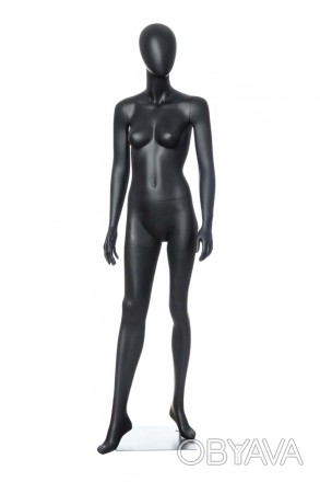 DOLL-03 Манекен женский безликий, черный МАТ реалистично продемонстрирует одежду. . фото 1