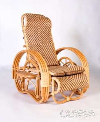 Розкладне плетене з натурального ротангу крісло Одісей, яке трансформується в ду. . фото 1