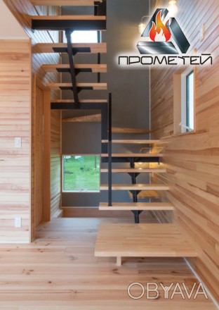 
Лестница с плавным переходом на повороте
П-образная лестница на монокосоуре – д. . фото 1