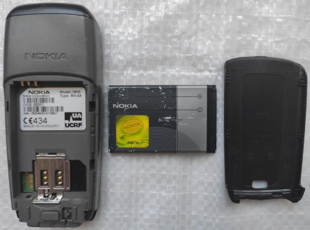 Nokia 1600 б/ушный кнопочный телефон черного цвета. Заменены на новые: передняя . . фото 4