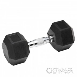 Гантель гексагональна обгумована 42,5 кг Rising DB 6101-42,5