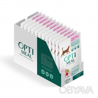Вологий корм OPTIMEAL x12 Ягня та овочі в желе - Паучі для дорослих котів 0.085 . . фото 1 Знайшли нас на OBYAVA.ua? Пишіть у вайбер 073 214 38 87 Упаковка з 12 паучів OPT. . фото 1