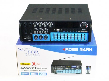 Мощный усилитель звука Rose Mark AV-327BT 2*120W с Karaoke и Bluetooth

Усилит. . фото 4