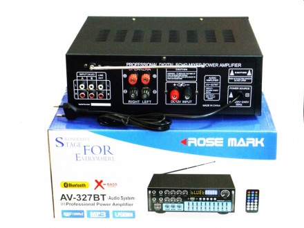 Мощный усилитель звука Rose Mark AV-327BT 2*120W с Karaoke и Bluetooth

Усилит. . фото 5