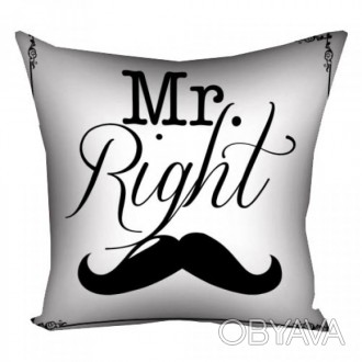 Подушка Mr. Right 40х40см - станет отличным и оригинальном подарком на любой слу. . фото 1