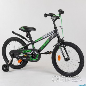 Велосипед 18" дюймов двухколёсный "CORSO" R-18153
Детский двухколесный велосипед. . фото 1