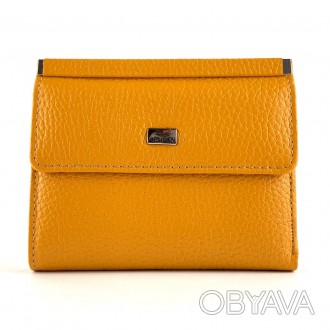 Маленький женский кошелек кожаный Desisan 105-754 с отделением для монет, желтог. . фото 1