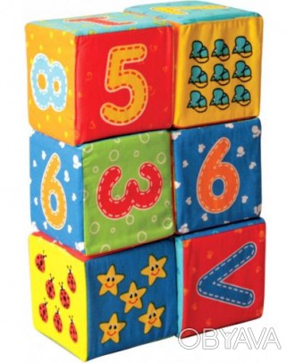 Мягкие кубики с яркими, красочными рисунками помогут ребенку выучить, в игровой . . фото 1