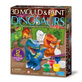 Набор для создания 3D-фигурок из гипса Динозавры 4M позволяет сделать 6 разноцве. . фото 2