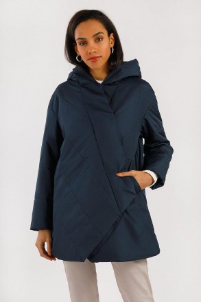 Стильная куртка женская демисезонная Finn Flare ассиметричного кроя со скрытой з. . фото 2