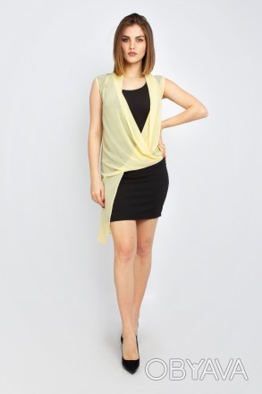 
Оригинальное платье Shefly черного цвета с желтой шифоновой вставкой, производс. . фото 1