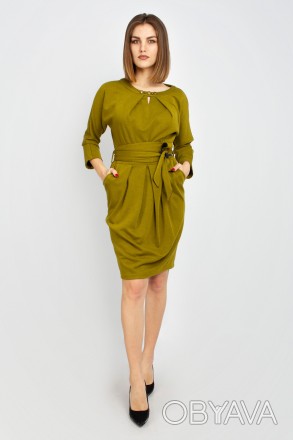 
Оригинальное платье Fen-ka оливкового цвета, производство Турция. Ткань мягкая,. . фото 1