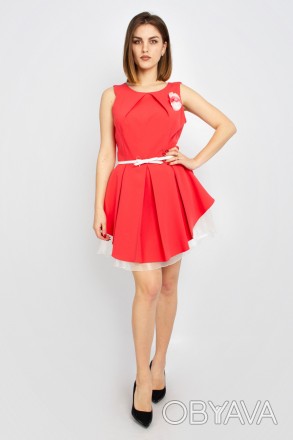 
Оригинальное платье Esito красного цвета с белыми элементами, производство Турц. . фото 1