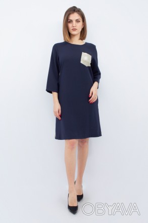 
Стильное платье Bies синего цвета с серебристыми элементами, производство Турци. . фото 1