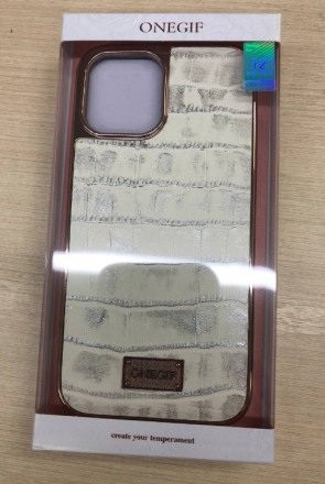 Эксклюзивный Чехол для iPhone ONEGIF Leather case 12 / 12 Pro (6’1”). . фото 7