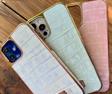 Эксклюзивный Чехол для iPhone ONEGIF Leather case 12 / 12 Pro (6’1”). . фото 5