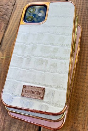 Эксклюзивный Чехол для iPhone ONEGIF Leather case 12 / 12 Pro (6’1”). . фото 3