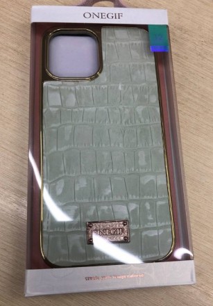 Эксклюзивный Чехол для iPhone ONEGIF Leather case 12 / 12 Pro (6’1”). . фото 4