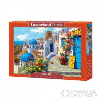 Красочные пазлы "Весна на Санторини" на 2000 элементов. Размер готовой картинки:. . фото 1