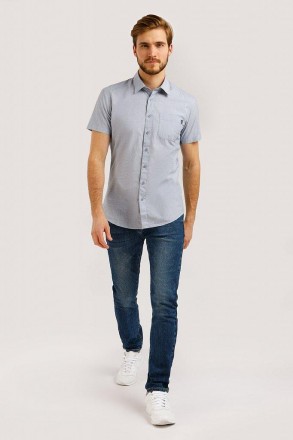 Мужская рубашка от известного бренда Finn Flare. Модель с коротким рукавом и кар. . фото 3